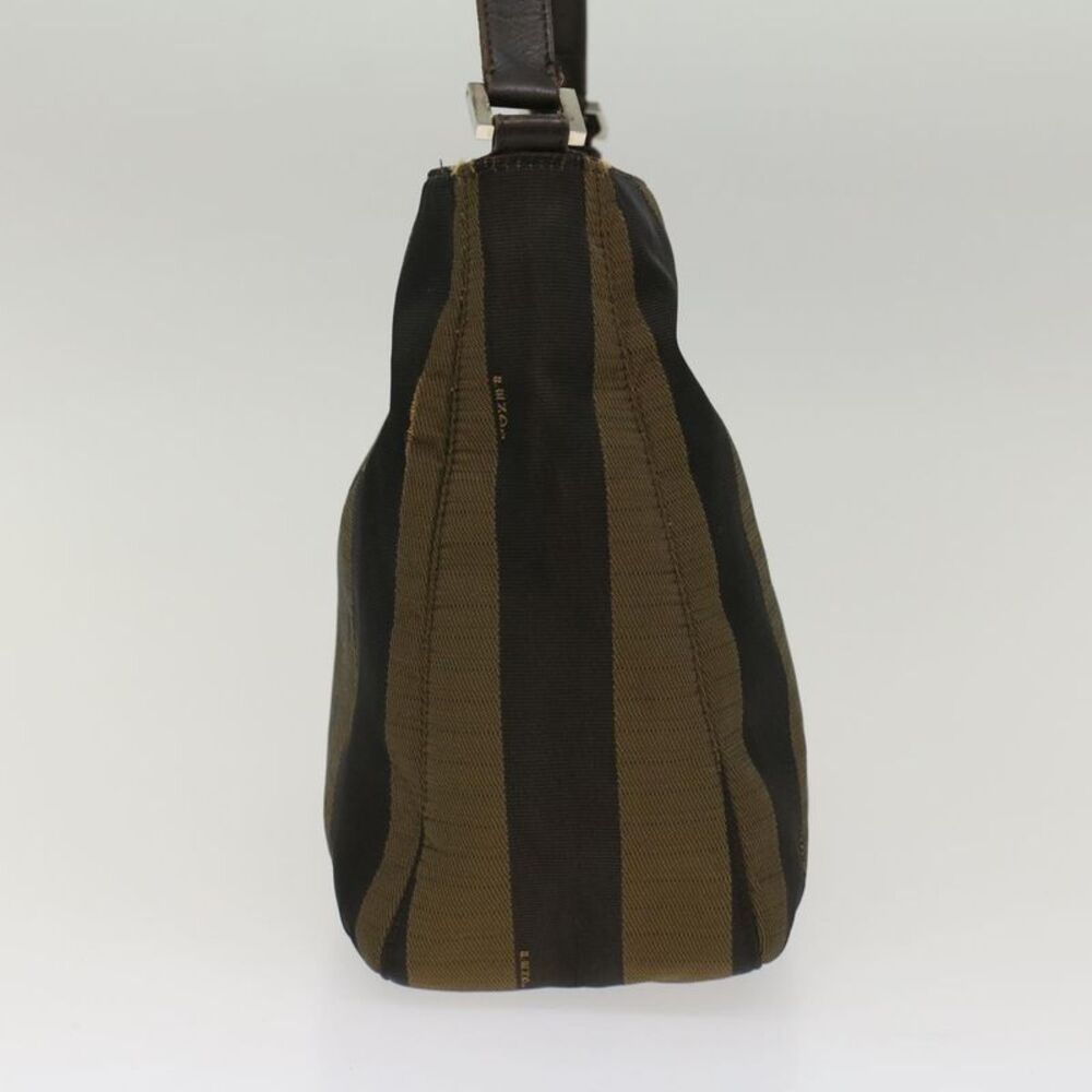 Fendi Pequin Brown Synthetic Shoulder Bag (Pre-Owned) - Picture 10 of 12